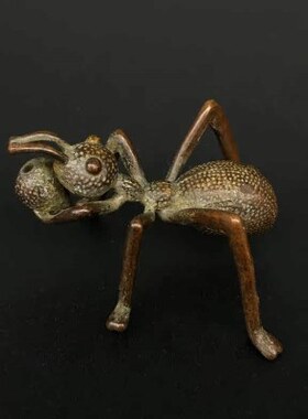 纯铜紫铜实心小蚂蚁香插迷你创意茶宠小摆件壶盖托茶几装饰工艺品
