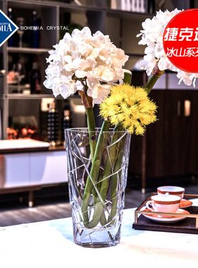 水晶玻璃花瓶简约透明花瓶克EMIA原装进口 捷插花H摆件BO创意时尚