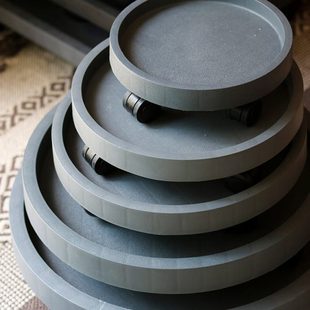 塑料花盆托盘圆形方形接水底托加厚花盆移动带滑轮滚轮万向轮底座