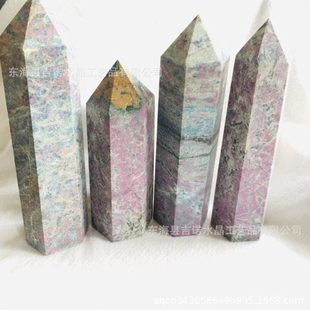 吉诺水晶 水晶柱红蓝绿六棱柱原石打磨水晶柱摆件工艺品