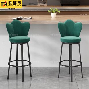 吧台椅可旋转酒吧轻奢高级感家用靠背久坐前岛收银台专用高脚凳子