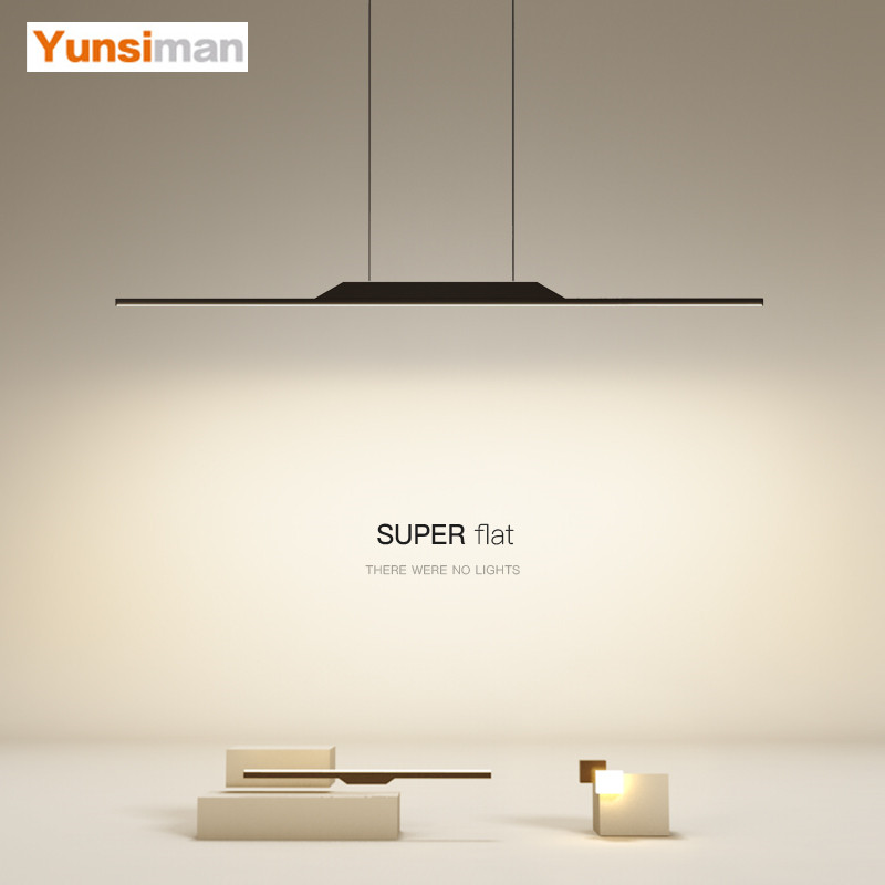 韵丝蔓现代简约一字长条餐厅吊灯办公室灯创意个性设计师led灯具