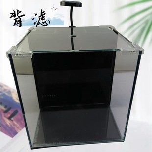 背滤一体鱼缸加盖子超白玻璃桌面鱼缸懒人鱼缸强过滤免换水迷你缸
