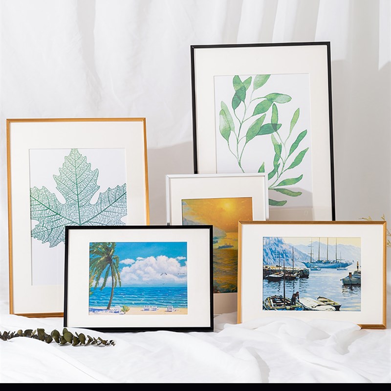 简约铝合金画框挂墙a3卡纸24寸海报框金属框儿童拼图框装裱相框架