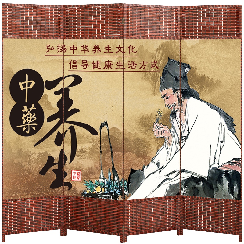 中式屏风医院隔断折屏诊所卫生室推拉布艺移动门可折叠简易隔断墙