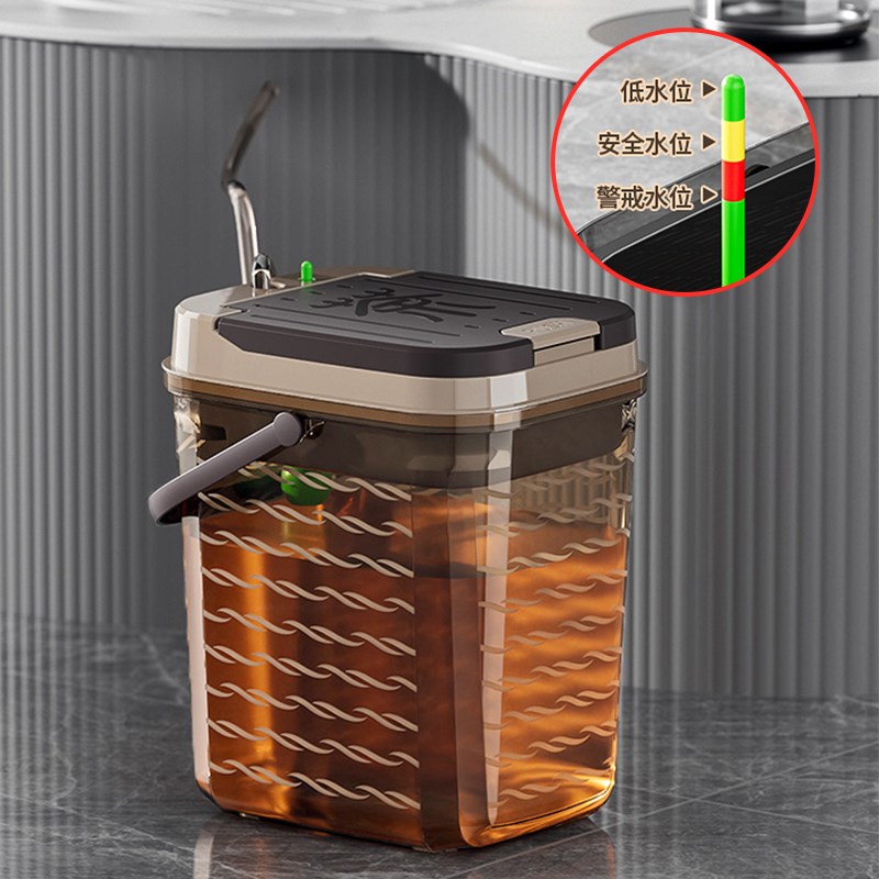 透明茶桶茶渣桶小号茶水桶客厅茶台废水桶茶盘排水桶茶具配件大号