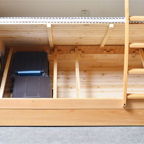 实木上下双层子母床榉木高低儿童床多功能可拆分母子高箱床铺家具