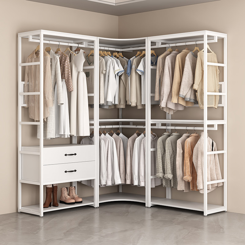 【香港包郵】步入式衣帽间架子开放式衣柜组装挂衣架落地卧室金属