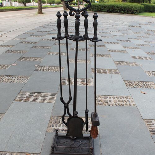 欧式复古铸铁壁炉工具五件套 燃木真火壁炉工具别墅欧式壁炉工具