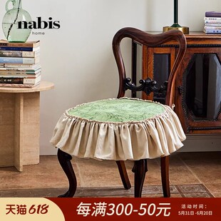 荷叶边四季 蜡笔派铃兰椅垫复古田园氛围防滑法式 通用餐椅坐垫定制