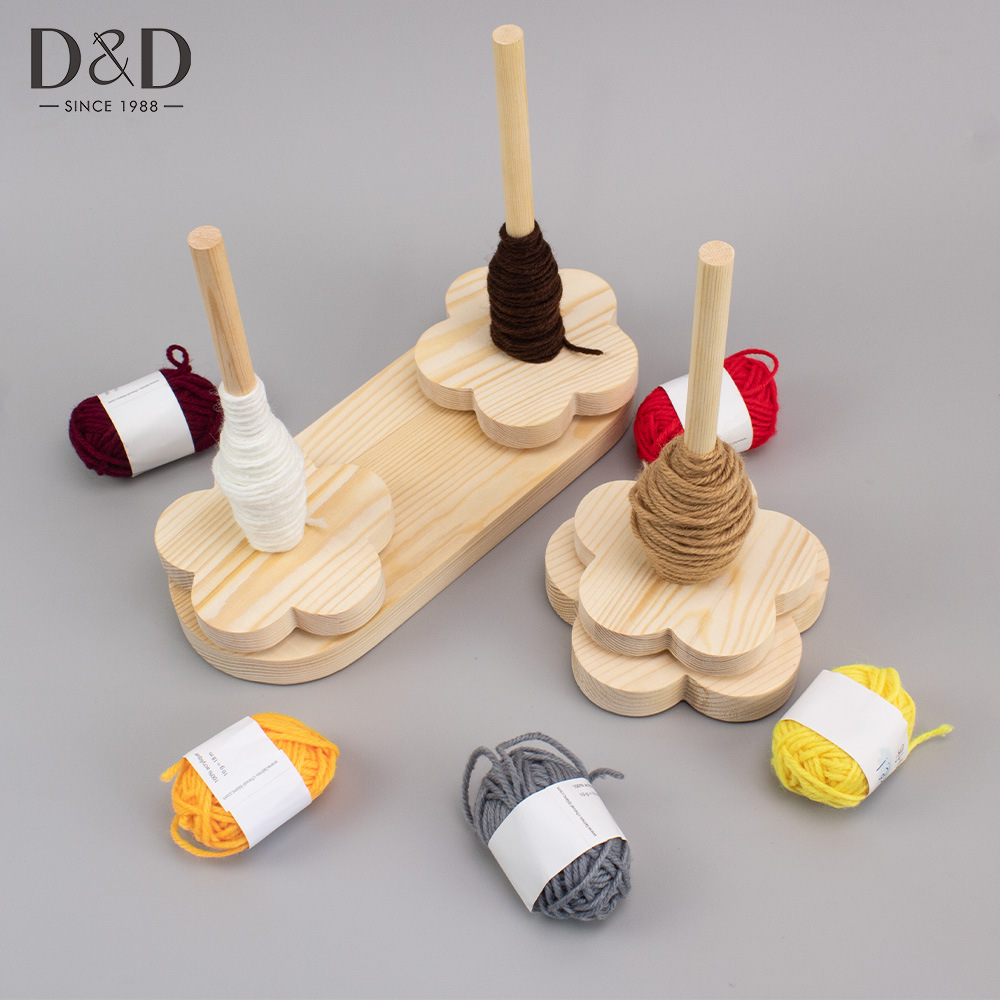 家用绕线轴 转动旋转针织线团架 手工编织卷毛线工具实木架毛线轴