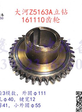 大河立钻Z5163A配件 常州Z5180A立钻变速箱电机齿咬合齿轮161110