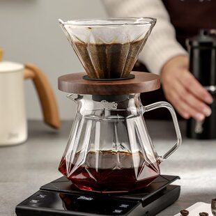冲壶细具c in泡壶家用享o萃取嘴滤o分玻璃杯漏斗B器手冲咖啡壶套装