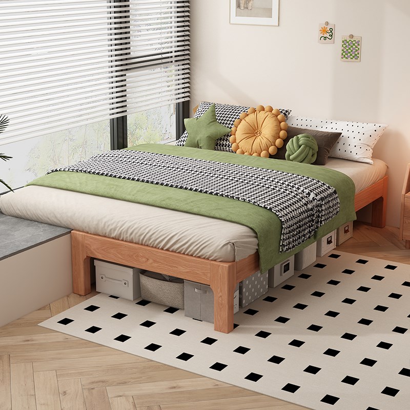 实木床1米5不占地方的床适合小卧室的床经济型实木床小户型飘窗床