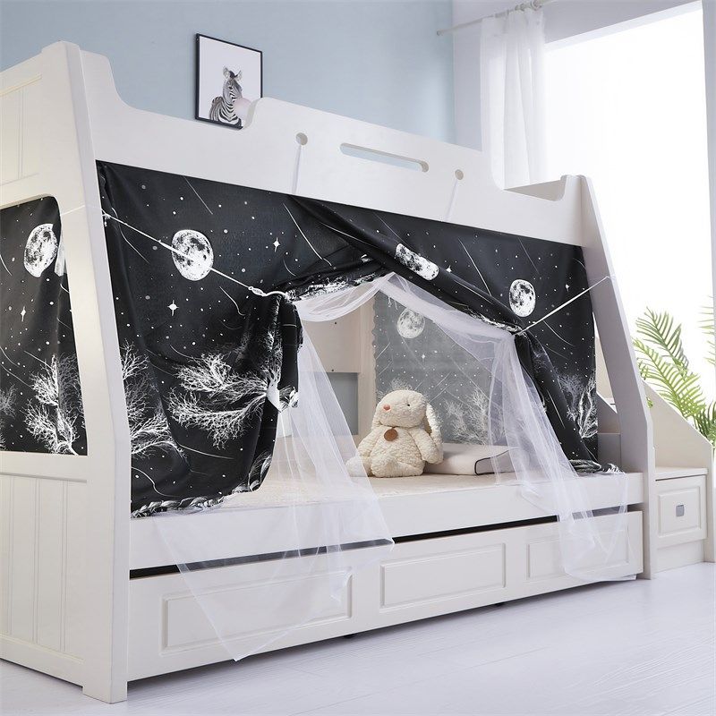 子母床蚊帐儿童家用梯形双层上下铺高低床加密蚊帐遮光床帘一体式,床上用品,蚊帐,淘宝优惠券,粉丝福利购,淘宝优惠卷