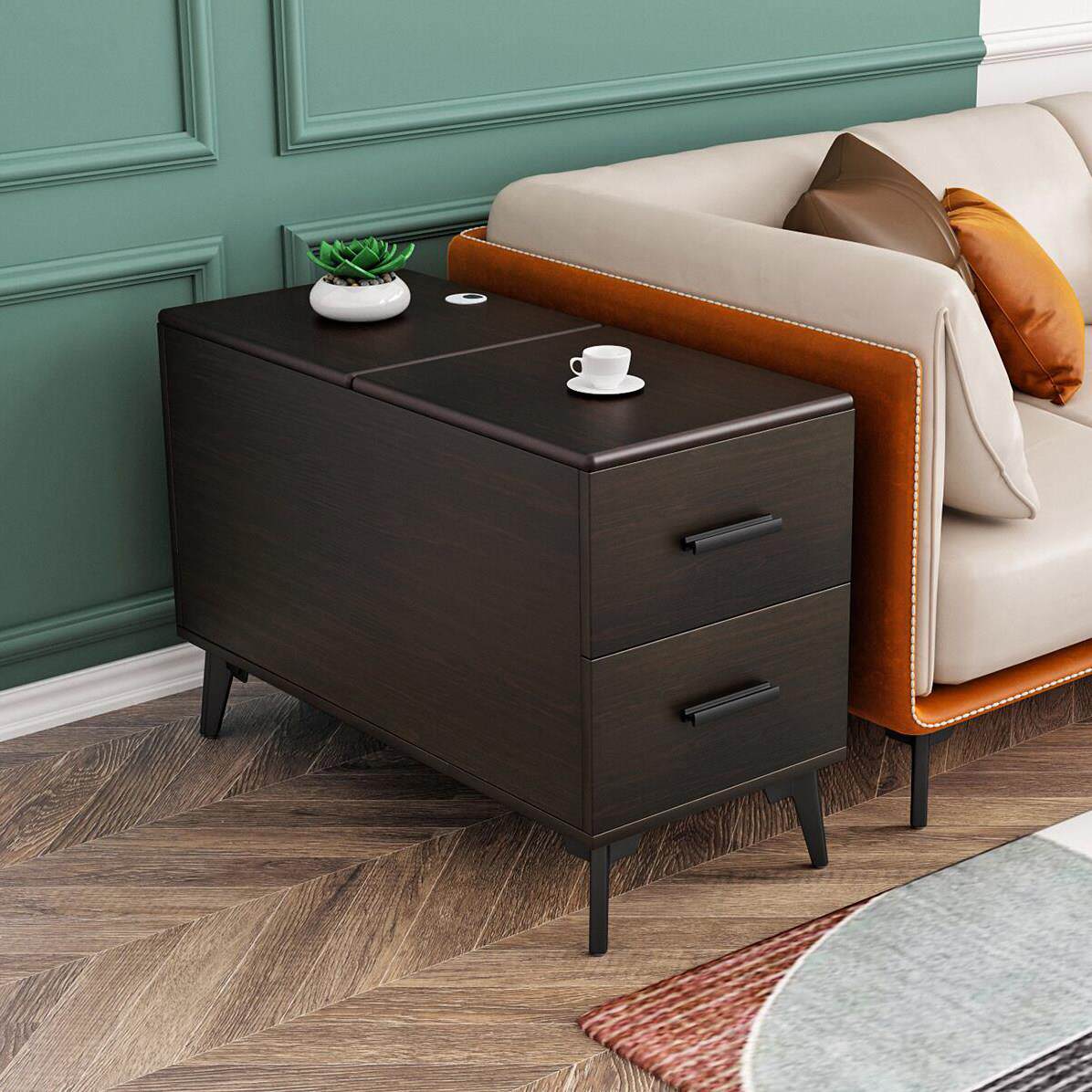 网红简约沙发边柜侧边几轻奢高级感隔断沙发旁边的小茶几创意夹缝