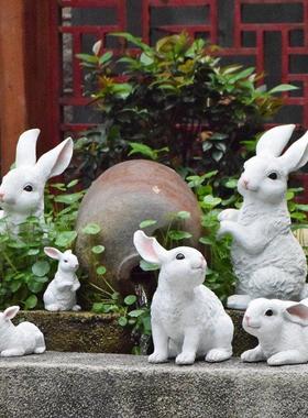 户外彷真动物兔子摆件别墅庭院装饰花园院子卡通雕塑园林景观小品