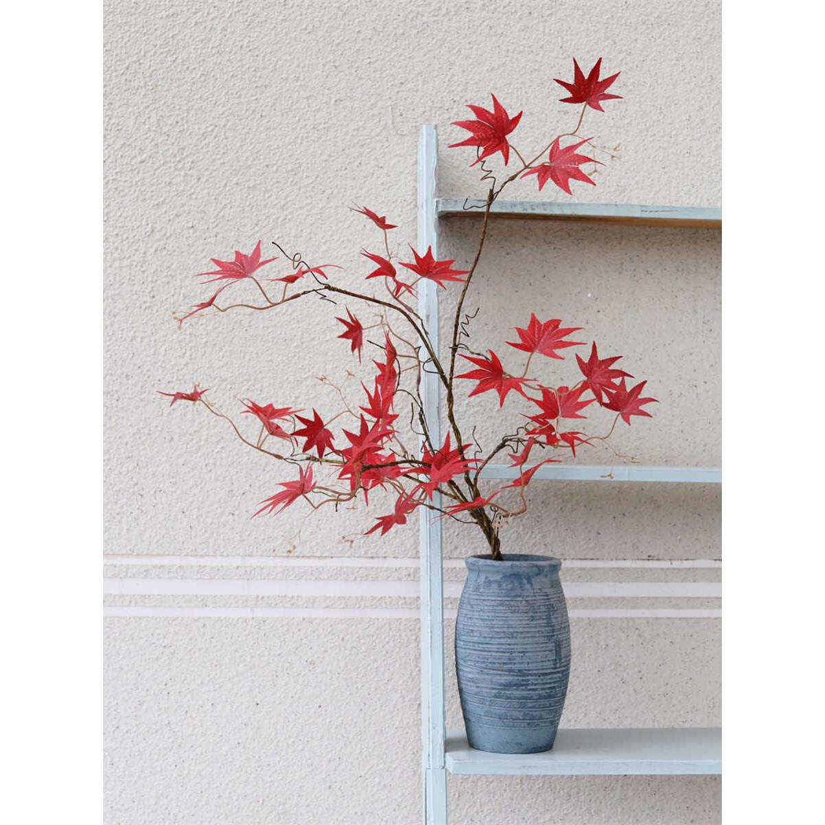 自然系树枝仿真枫叶红枫室内假花绿植装饰摆件落地客厅仿真花摆设