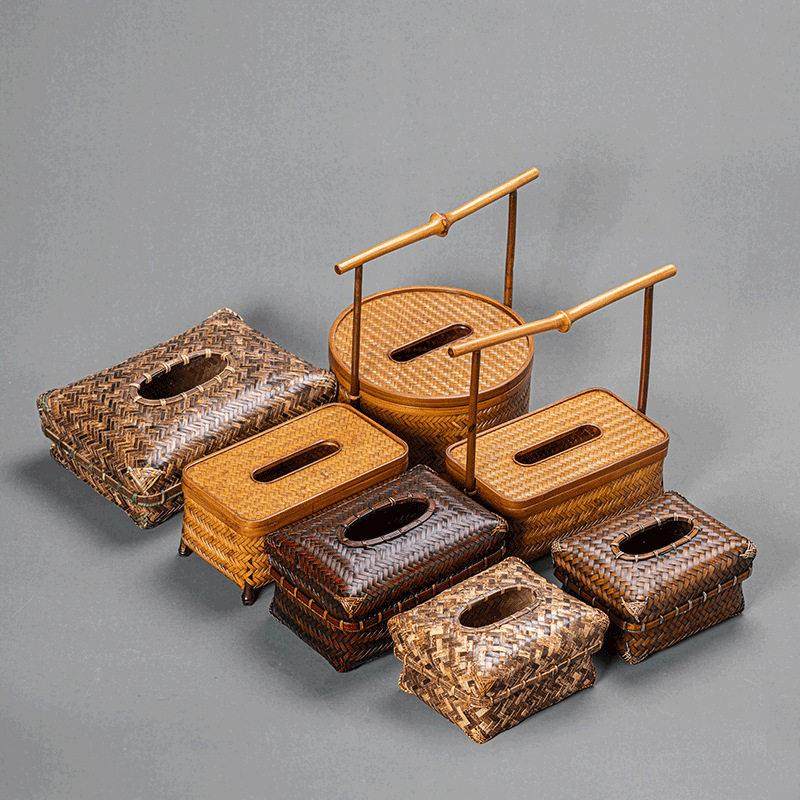 竹编纸巾盒覆古抽取式卫生纸盒餐巾纸盒子民宿装饰摆饰客厅茶几禅,特色手工艺,竹编/竹雕,淘宝优惠券,粉丝福利购,淘宝优惠卷