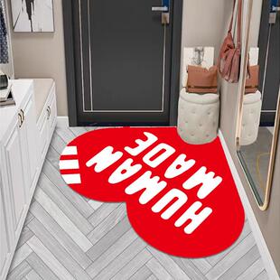 现货潮牌HUMAN MADE皮革爱心地毯地垫家用茶几潮流创意工作室摆件