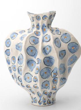 侘寂中古风星点陶瓷花瓶高级感桌面家居软装插花器复古装饰品