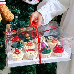 12粒杯子蛋糕盒4粒6粒装纸杯蛋糕包装盒六粒加高十二个格马芬盒