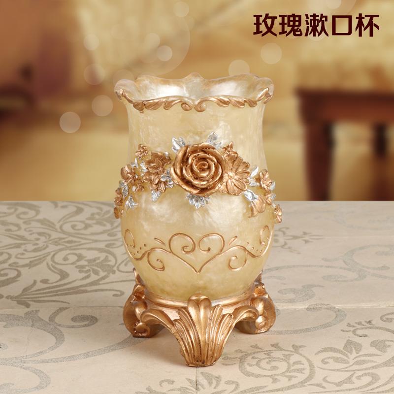 漱口 创意情侣新婚欧式刷牙杯牙刷架树脂洗漱杯套装新婚漱口牙缸