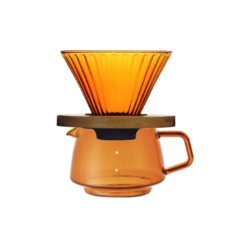彩色耐热玻璃咖啡壶套装 家用分享壶v60滤杯滴漏式细口壶手冲咖啡