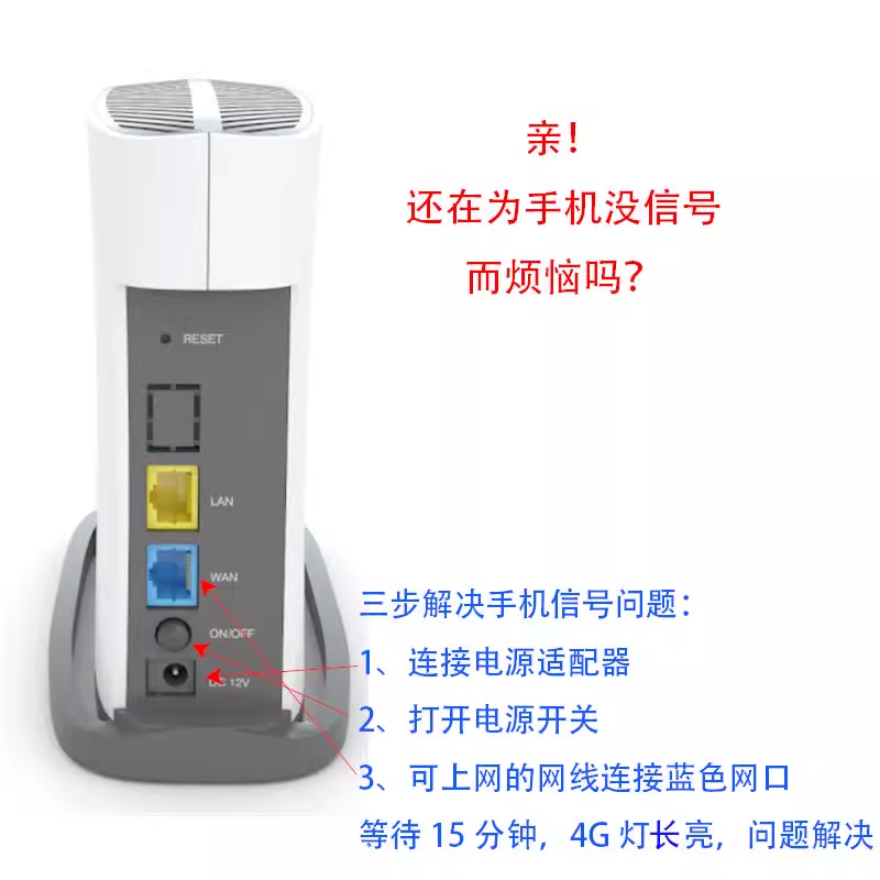 LTE皮基站家庭宽带网线免布线移动联通电信4G手机信号增强放大器