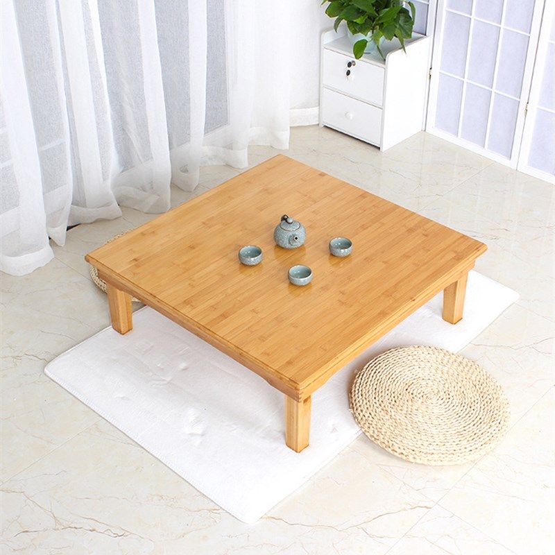 楠竹折叠炕桌榻榻米桌子飘窗饭桌正方形实木质方桌小茶几矮桌炕几