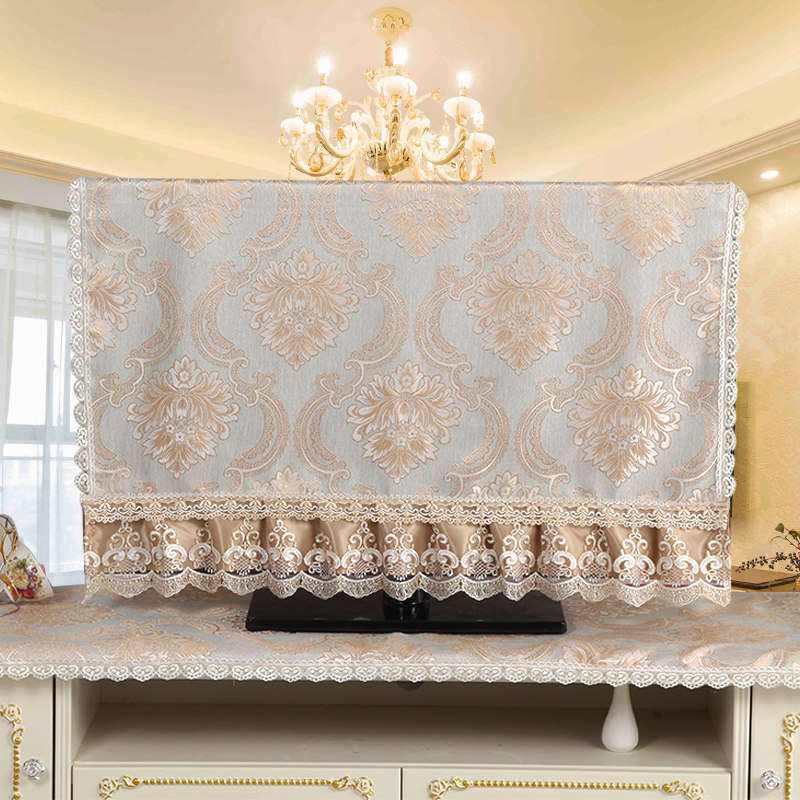 欧式液晶电视机罩子盖布55寸防尘罩65英寸家用壁挂式布艺曲面盖巾