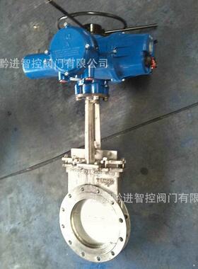 不锈钢电动刀闸阀PZ97H-16PDN450梅花式接PLC控制4-20mA通讯