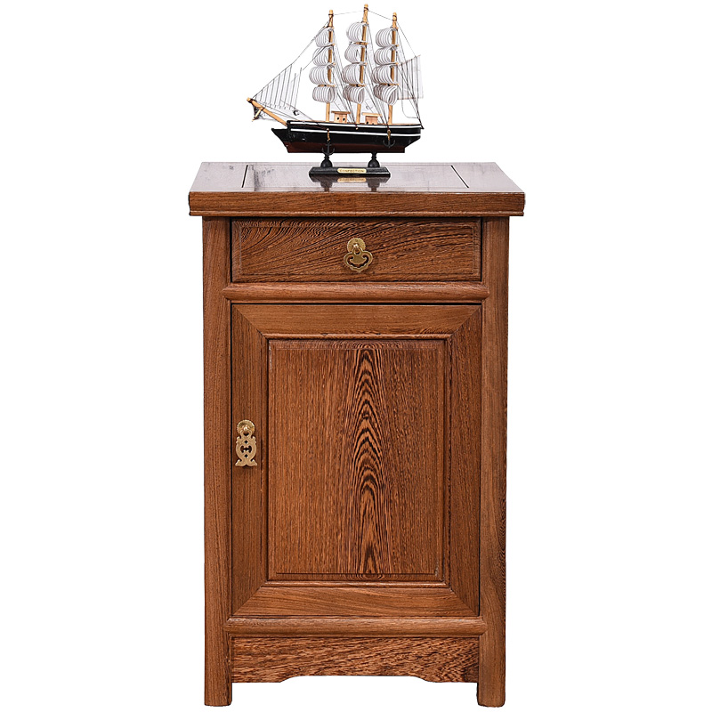 鸡翅木小茶几 红木床头柜卧室储物柜简约仿古中式实木床边柜 茶柜