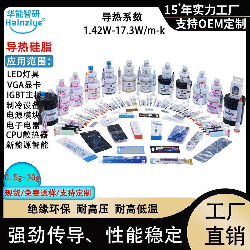 跨境供应华能智研高导热硅脂17.3W电脑散热膏cpu导热膏显卡硅脂膏