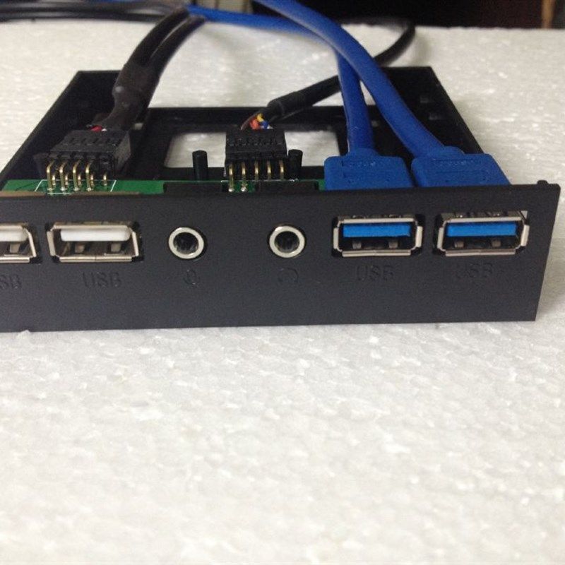 奇熊电脑机箱软驱位前置面板2口3.0 USB机箱扩展口带HD音频接口