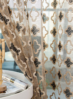 纱帘薄纱窗帘窗纱透光不透人客厅隔断阳台书房成品定制隔帘落地