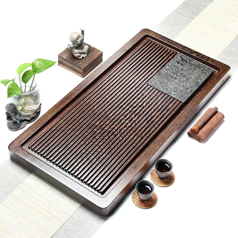 友尚整块鸡翅实木茶盘特大号电木款乌金石茶海家用简约茶台茶托盘