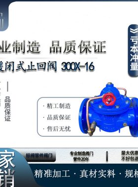 300X缓闭止回阀消声防水锤逆止阀铸铁法兰DN50 65 80 150 200 125