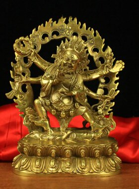 纯铜藏佛黑财神六臂金刚大黑天主像六臂玛哈噶拉铜像摩诃噶拉