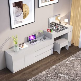 梳妆台翻盖电视柜组合多功能化妆桌卧室欧式梳妆柜小户型现代简约