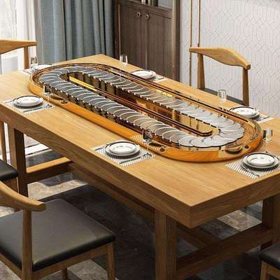 传菜桌子餐桌转盘餐桌餐桌电动转盘椭圆形家用长方形旋转转盘夕