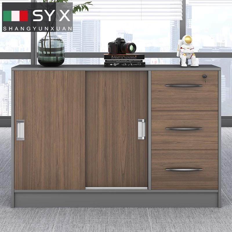 办公室隔断柜推拉移门公司文件柜矮柜打印机柜档案边柜木质资料柜