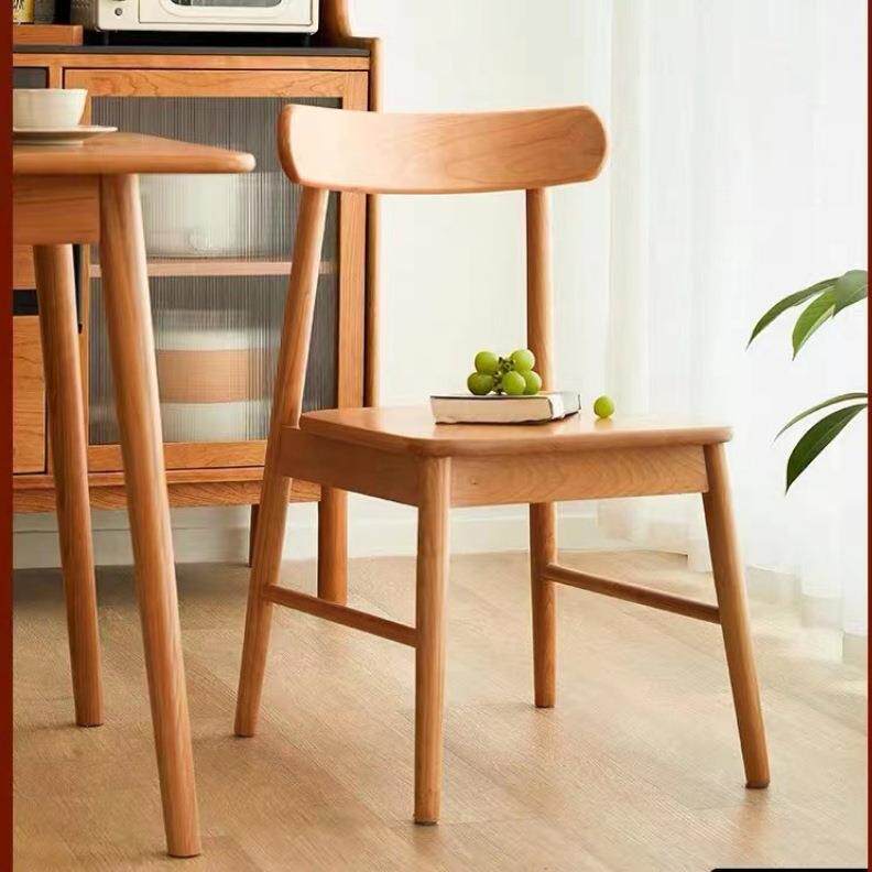 家具餐椅全实木日式家用靠背办公休闲椅子原木北欧樱桃木书椅