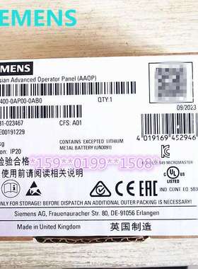 6SE6400-0AP00-0AB0AAOP中文高级操作面板6SE6400-OAPOO-OABO