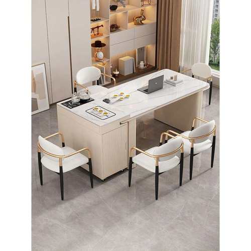 岛台餐桌一体可伸缩茶桌现代简约客厅家用泡茶桌椅组合移动岛台桌