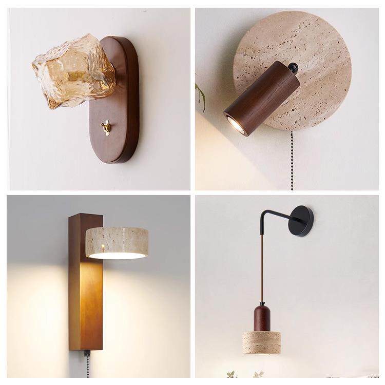 日式复古床头壁灯卧室客厅法式中古新款酒店楼梯走廊民宿艺术灯具