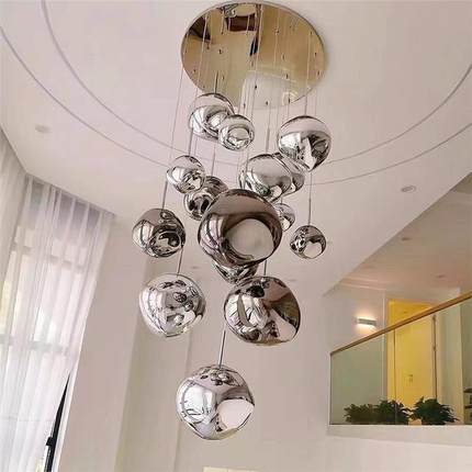 设计师熔岩餐厅吊灯时尚简约loft楼梯别墅复式公寓不规则灯