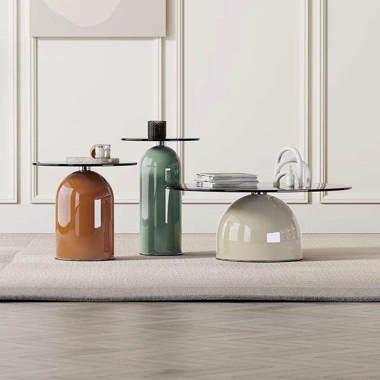 现代简约玻璃茶几桌面厚8mmE0级圆形家用客厅小户型创意设计