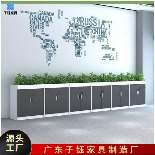 新款办公室隔断柜花槽柜矮柜储物文件资料柜桌边侧柜放长条简约现