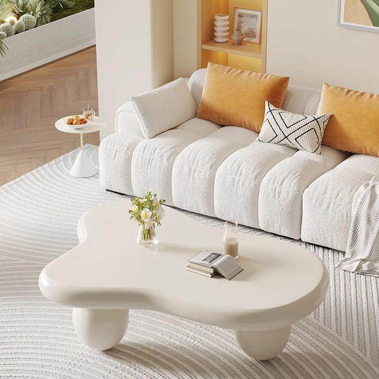 北欧奶油轻奢茶几客厅现代新款云朵简约家用小户型圆腿网红桌,3C数码配件,USB灯,淘宝优惠券,粉丝福利购,淘宝优惠卷